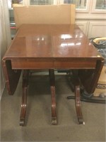 Vintage rolling wood side drop table. 40x29x29