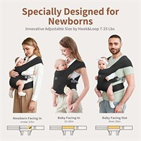 MOMTORY Baby Carrier, Cozy Baby Wrap Carrier,