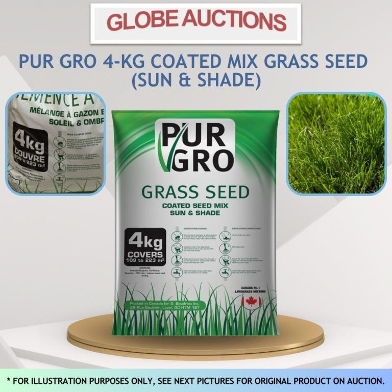 PUR GRO 4-KG COATED MIX GRASS SEED (SUN & SHADE)