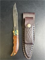 Vintage Pakistan knife with leather sheath