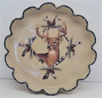 Home & Garden Party Buck Deer Pine Cones Platter