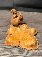 Syroco Wooden Ashtray Trinket Dish/Squirrel