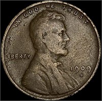 1909-S Wheat Cent NEARLY UNCIRCULATED