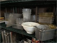 Poly containers on shelf