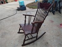 Beautiful Rocking Chair with Velvet and Leather