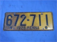 Vintage 1926 PA License Plate