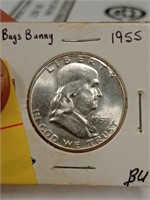 1955 Ben Franklin half dollar