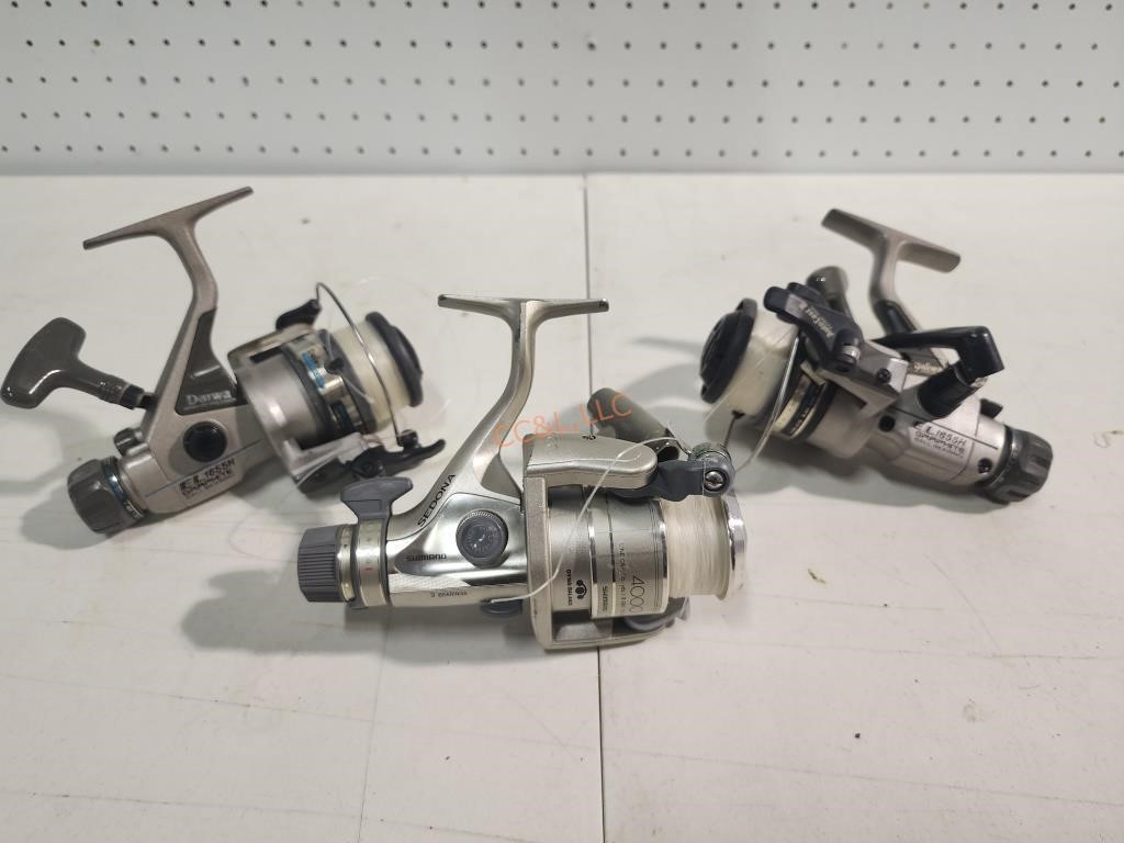 3 Fishing Reels Daiwa 1655H & Sedona Shimano