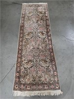 Silk hand woven Persian runner rug