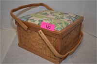 Vintage Wicker Sewing Basket Excellent Condition