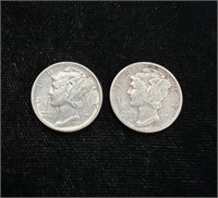 1937 & 1945 Mercury Dimes