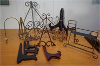 Metal and wood plates stands