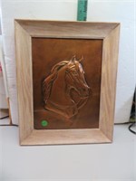 Vintage Pressed Copper Horse Head Picture