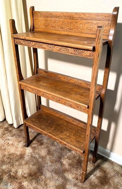 antique oak book shelf