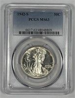 1942-S Walking Liberty Silver Half PCGS MS63