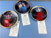 3X STAR TREK COLLECTOR PLATES W/ COA