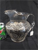 Glass Pitcher with Overlay