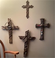 4 western-themed crosses