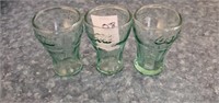 3 Mini Coca-Cola glasses