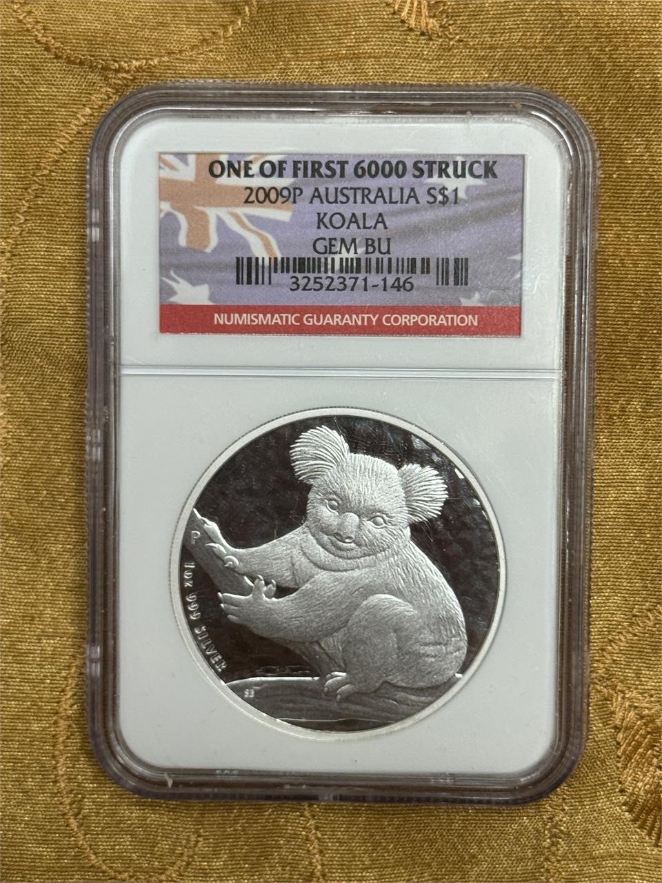 GEM BU NGC 2009P AUSTRALIA $1 .999 SILVER COIN