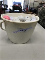 BUCKET OF GOLF BALLS