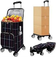 SEALED-Foldable Swivel Grocery Cart