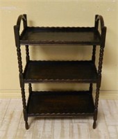 Charming Bobbin Turned Oak Pastry Stand.