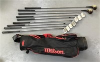 Group of golf clubs w/ bag