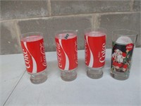 4 Coca Cola Glasses