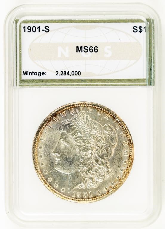 Coin 1901-S Morgan Silver Dollar-NGS-MS66