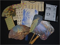 11 pcs. Vintage Advertising Fans, Calendar & More