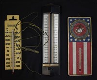 3 pcs. Vintage Indoor & Outdoor Thermometer