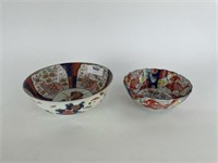 Imari Chinese 9 1/2" Bowl & 7 1/4" Bowl