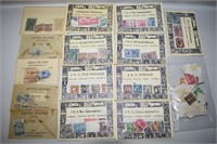 Stamp Collection w/ Stamp & Album Co Envelopes