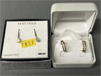 (2) Pairs of 14K Gold Earrings