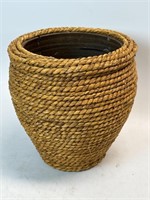 Woven/Pottery Vase 10”-Damaged