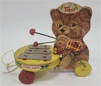 Vintage Fisher Price Teddy Pull Toy