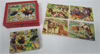 Vintage Animal Block Puzzle & Box