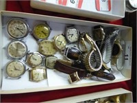 Lot men's vintage watches/parts (AS IS)