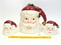 Santa head w/holly & bell cookie jar, possibly