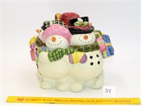 Christmas Frosty folks cookie jar by Fitz & Floyd