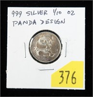 Panda 1/10 Troy oz. .999 silver round