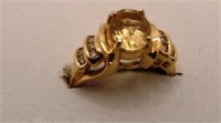 Women's 10K Gold Citrine & Diamond Ring