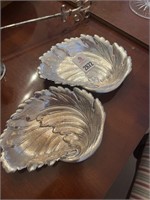 Wilcox silver Co. leaf nut dishes (plated)