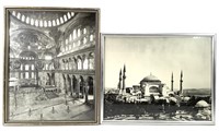 2 Framed B&W Photos Hagia Sophia Mosque, Church