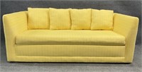 Yellow Plaid Sleeper Sofa