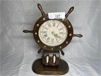 Ships wheel table clock