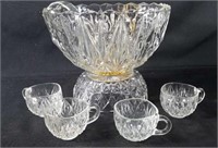 12 Cups Crystal  Punch Bowl Set