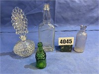 Antique Bottle Group, Fancy Perfume, Green,