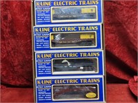 (4)New K-Line O/O27 gauge train cars.